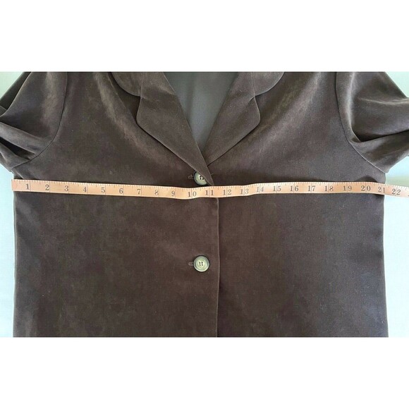 Vintage ORVIS Women's Chocolate Brown 2 Button Soft Blazer Jacket - Picture 4 of 7